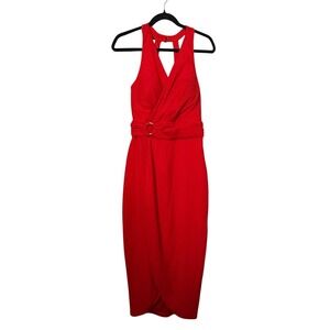 NWT‎ Sienna Women's Halter Ruched Draping Midi Dress 0 Valentines Cocktail Party